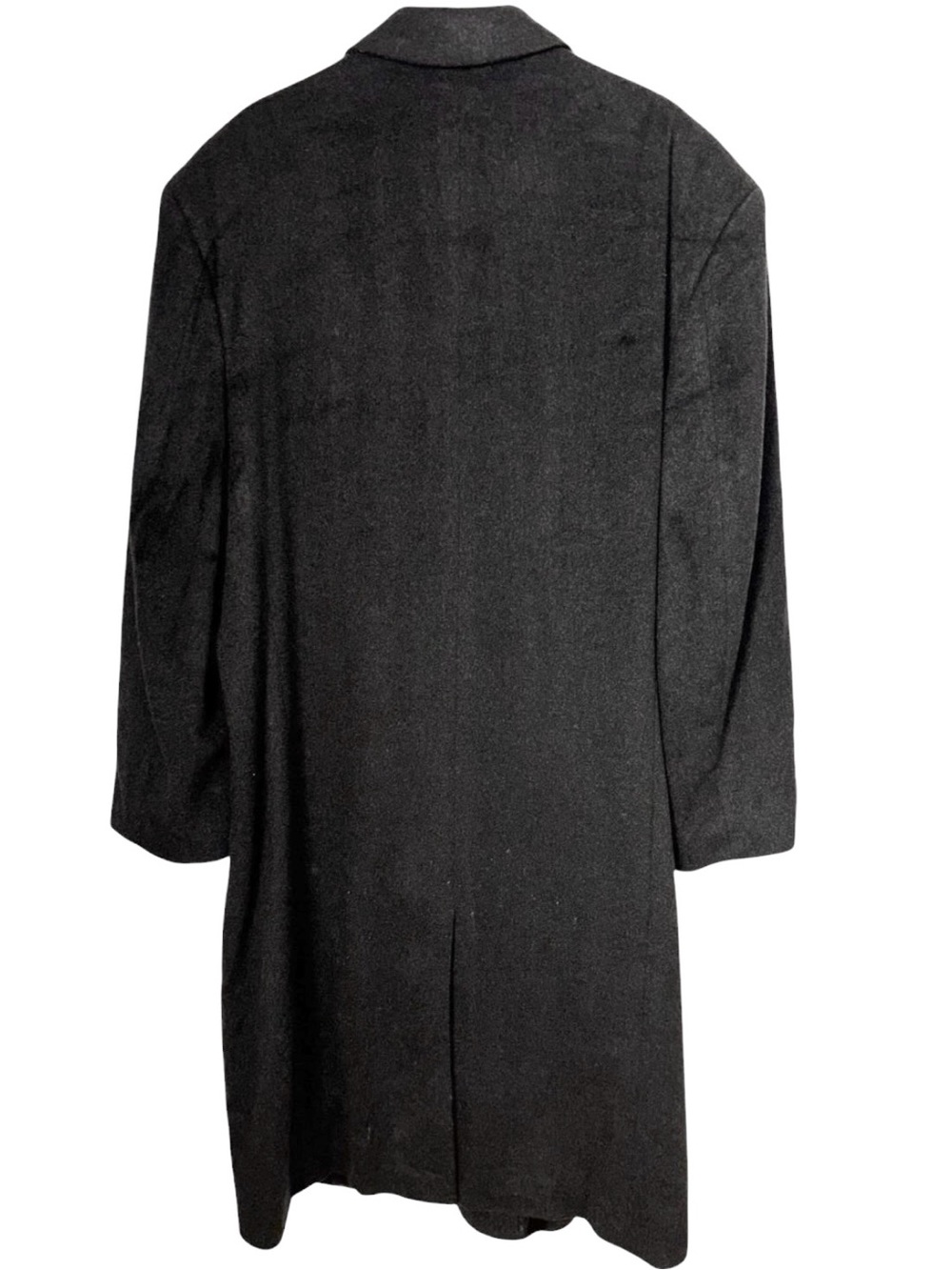 Vintage Mark Shale Long Overcoat Black Cashmere Wool Luxury Top Coat Men’s 46L - Picture 2 of 9